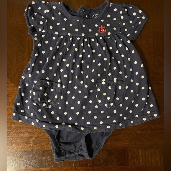 Carter’s | Nautical Polka Dot Dress Lot 2 Dresses | 12 mo - Picture 2 of 11